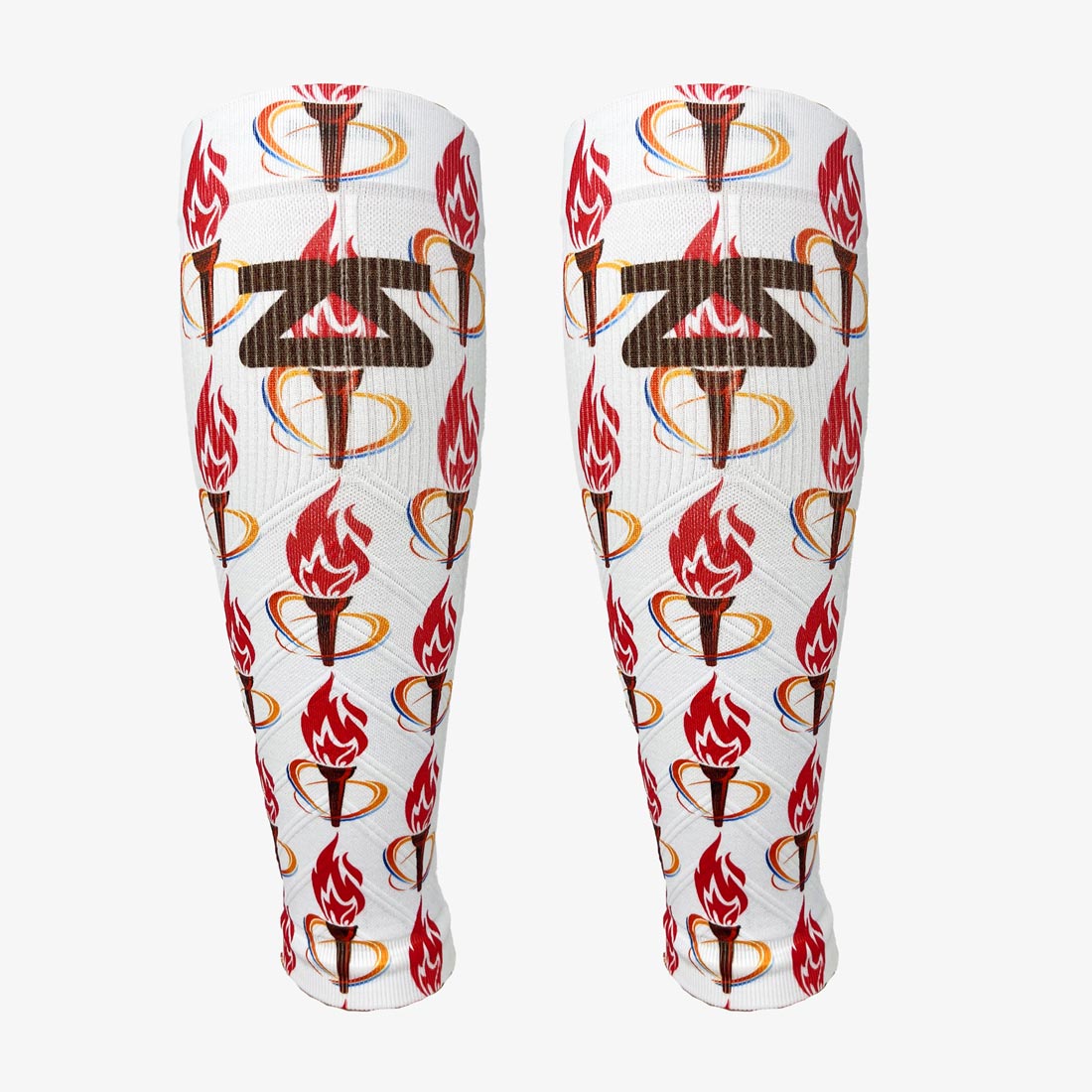 Zensah Flaming Torches Compression Leg Sleeves for Shin Splint Relief