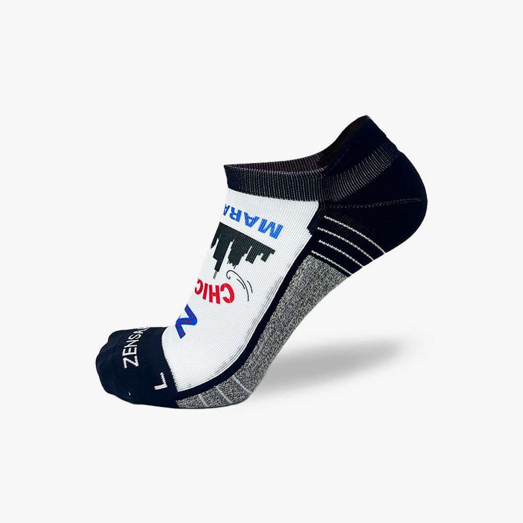 Windy Chicago Skyline Running Socks (No Show)