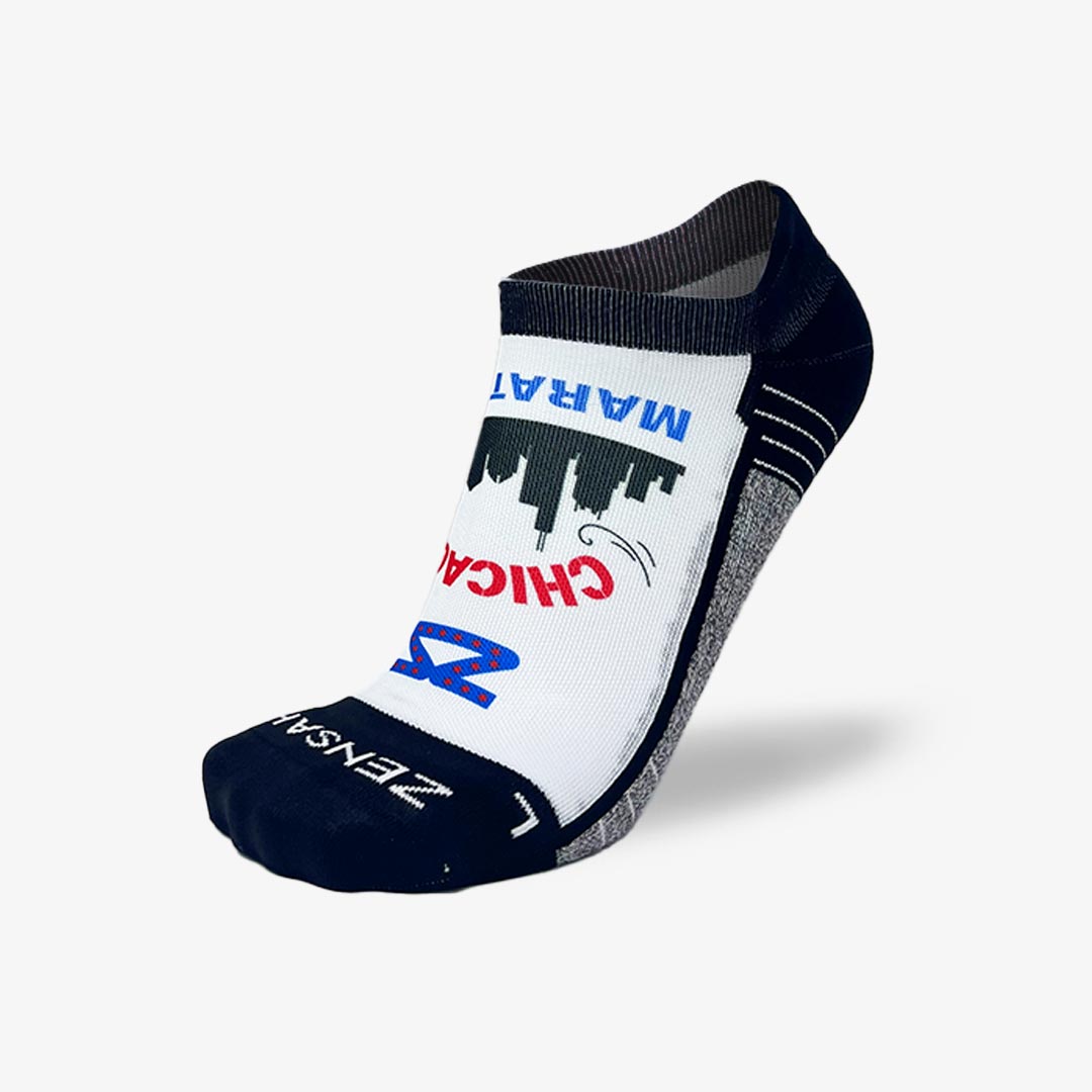 Windy Chicago Skyline Running Socks (No Show)