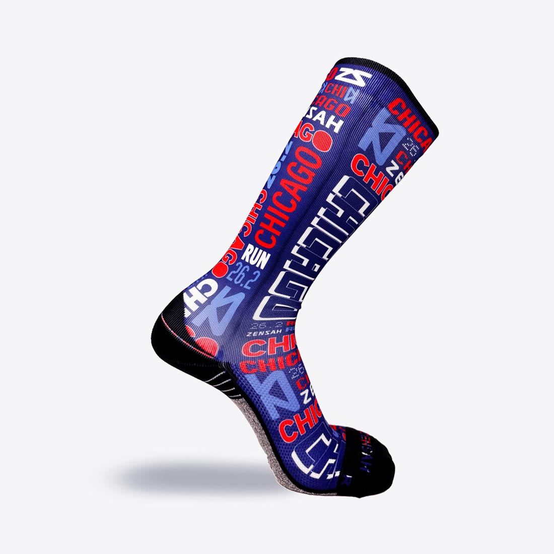 Zensah Mini-Crew Old School Chicago Socks with Anti-Blister, Seamless Toe, Reduce Fatigue, Anatomical Design, Moisture Wicking - Extra Large, Nylon/