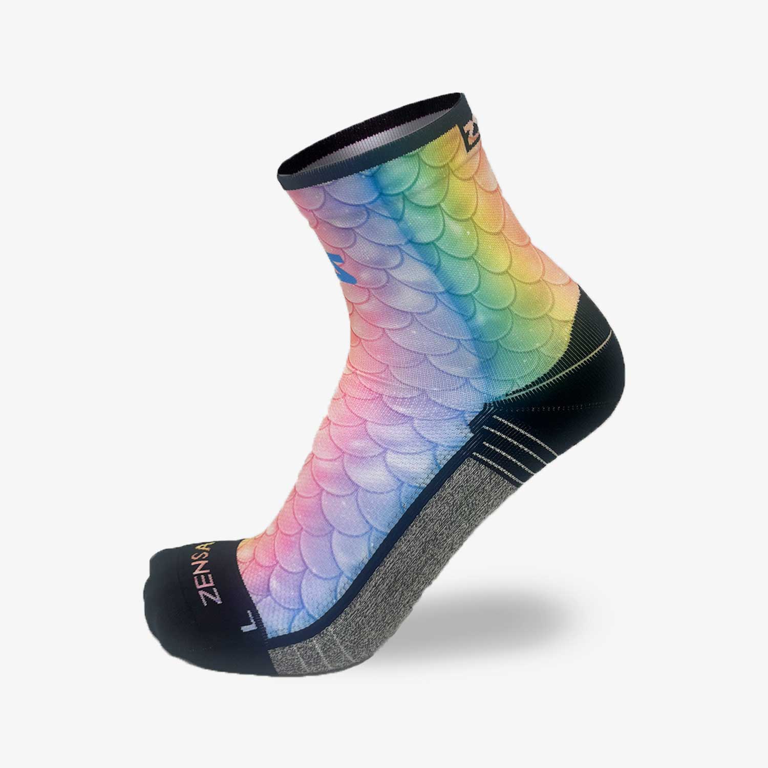 Rainbow Mermaid Tail Socks (Mini Crew)