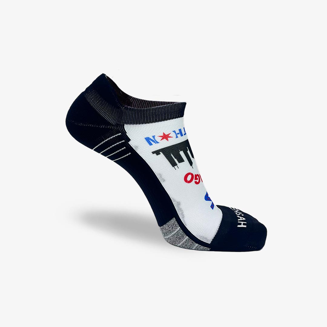 Windy Chicago Skyline Running Socks (No Show)