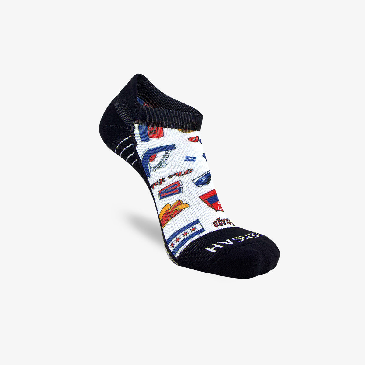 Zensah Mini-Crew Old School Chicago Socks with Anti-Blister, Seamless Toe, Reduce Fatigue, Anatomical Design, Moisture Wicking - Extra Large, Nylon/