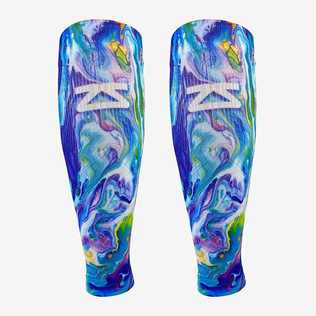 Zensah Abstract Paint Compression Leg Sleeves (Pair) at