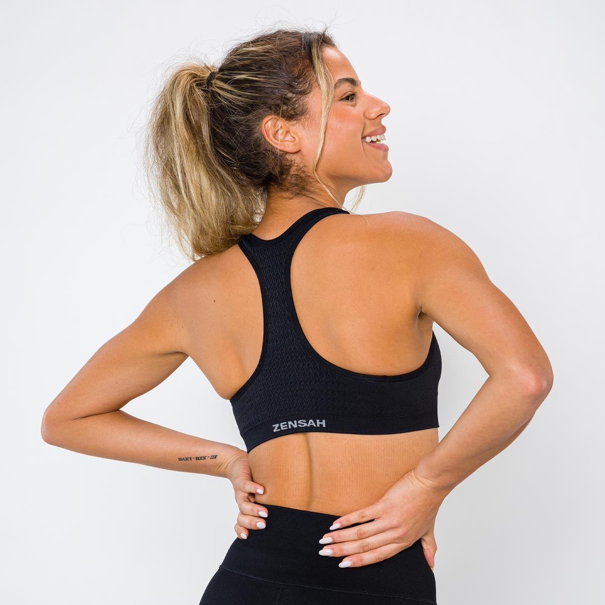 Shop Solid Padded Sports Bra with Racerback Online