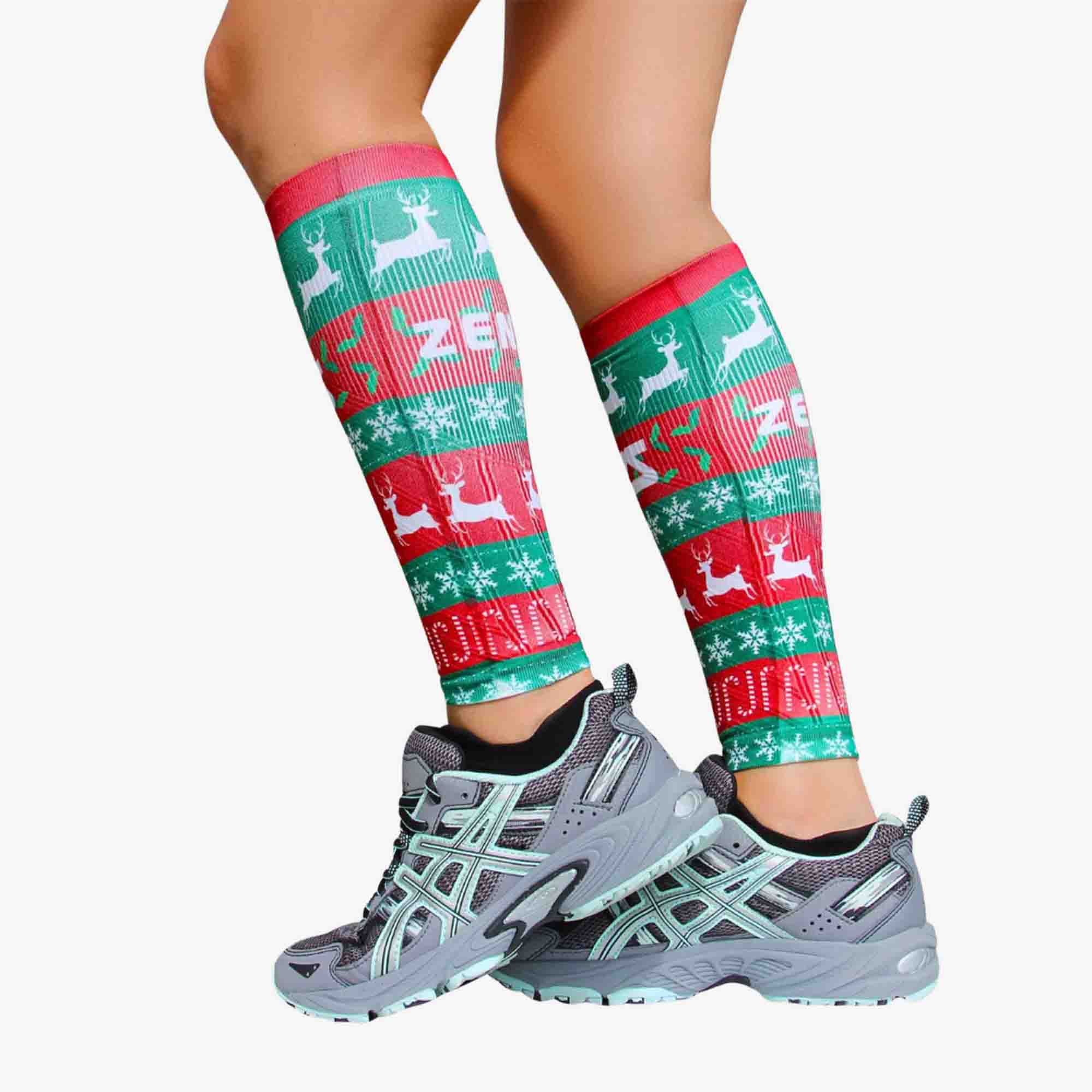 Funky Christmas Sweater Compression Leg SleevesLeg Sleeves - Zensah