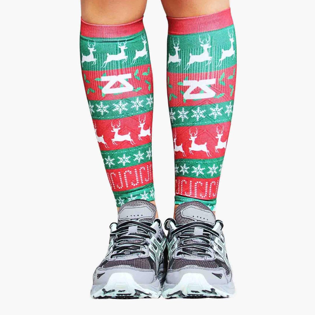 Funky Christmas Sweater Compression Leg SleevesLeg Sleeves - Zensah