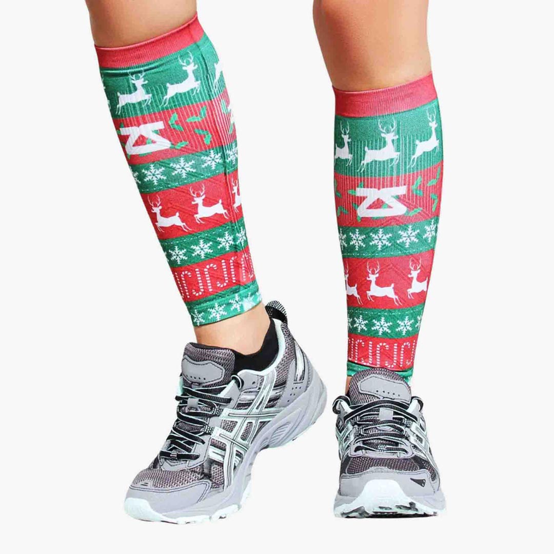 Funky Christmas Sweater Compression Leg SleevesLeg Sleeves - Zensah