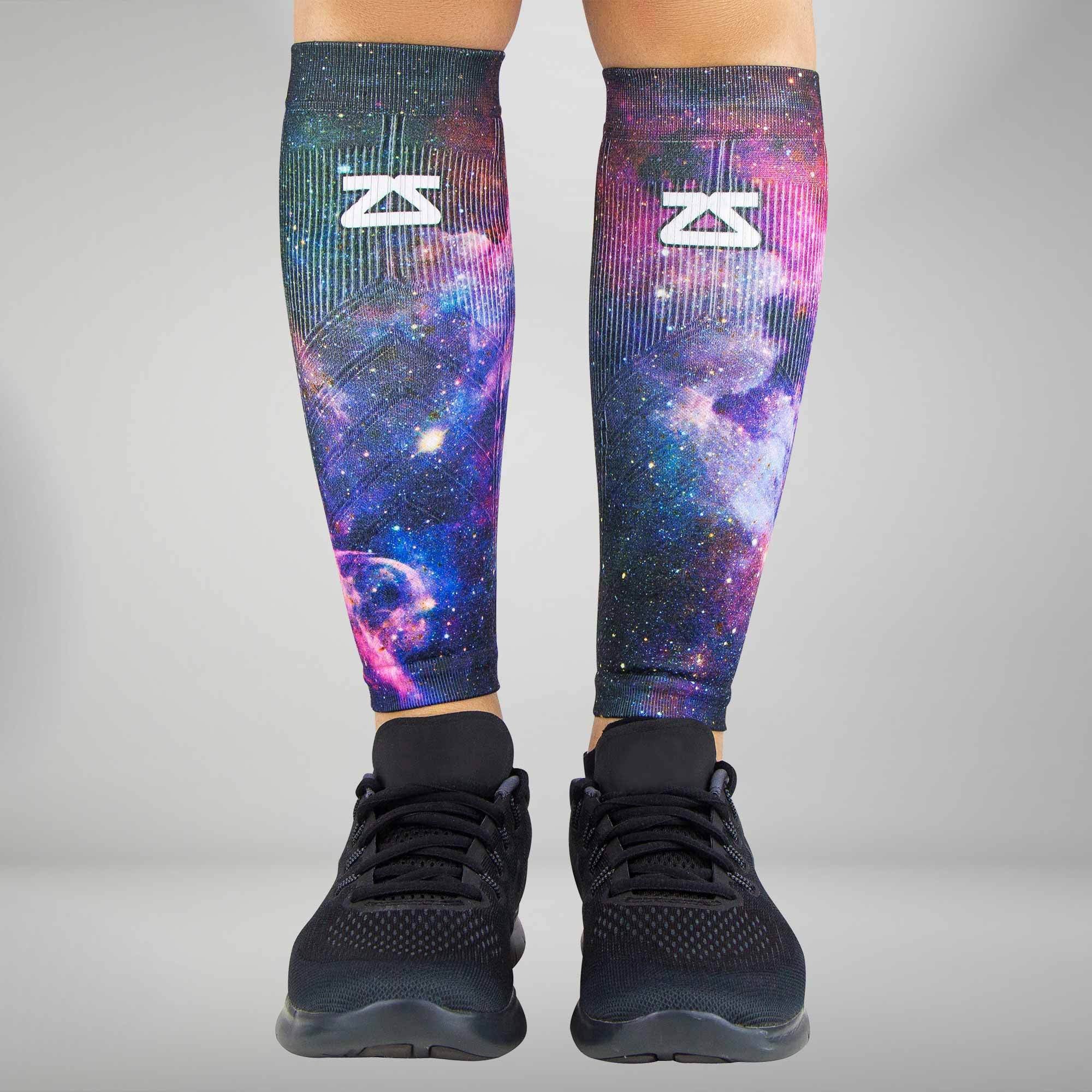 Nebula Galaxy Space Blue Light Print Basketball Shoes